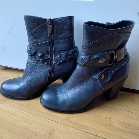 Kemal Tanca Women's Blue Genuine Leather Ankle Boots Size 37 (US 7) - Picture 3 of 15